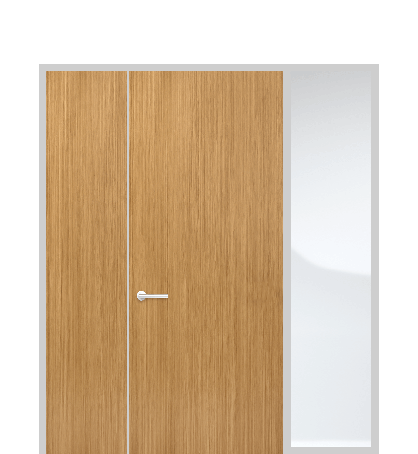 Door panel with side light and solid panel
