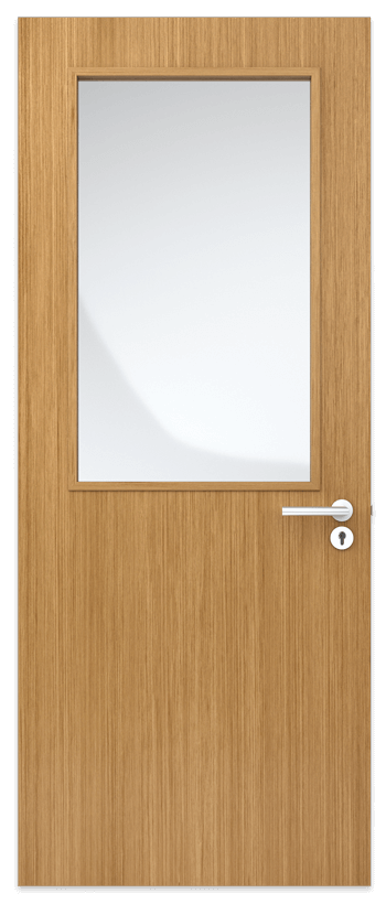 Door panel with rectangular vision panel